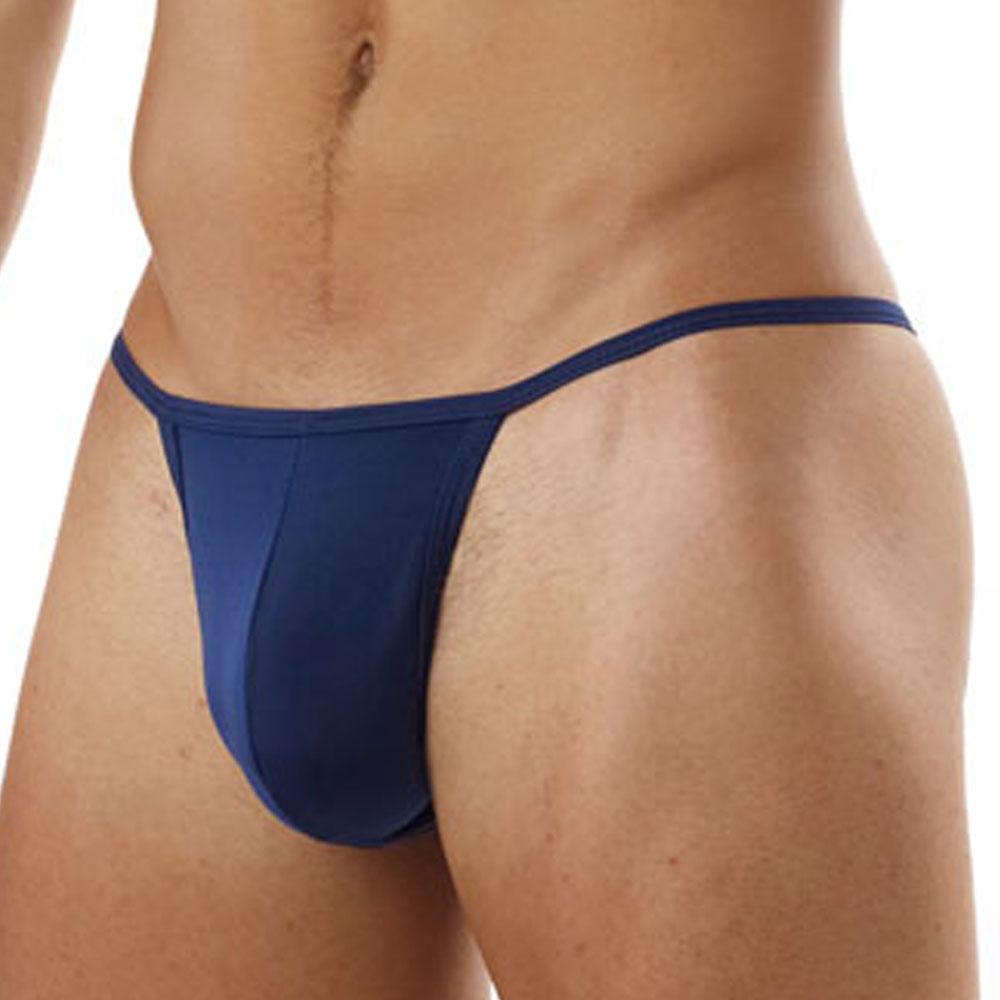 Navy blue Cover Male CM112 bikini brief thong made of smooth stretchy fabric with narrow waistband and minimal coverage