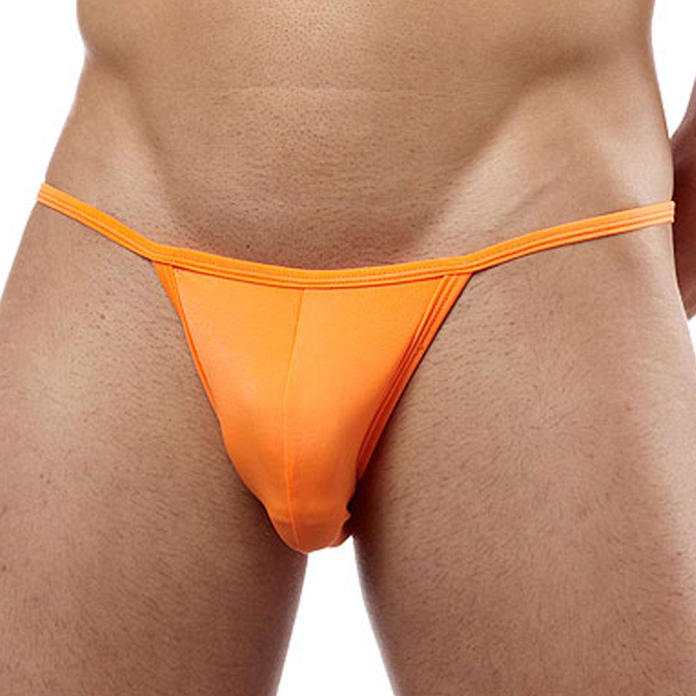 Cover male cm112 bikini brief bright orange thong made of smooth stretchy fabric with thin waistband and minimal coverage