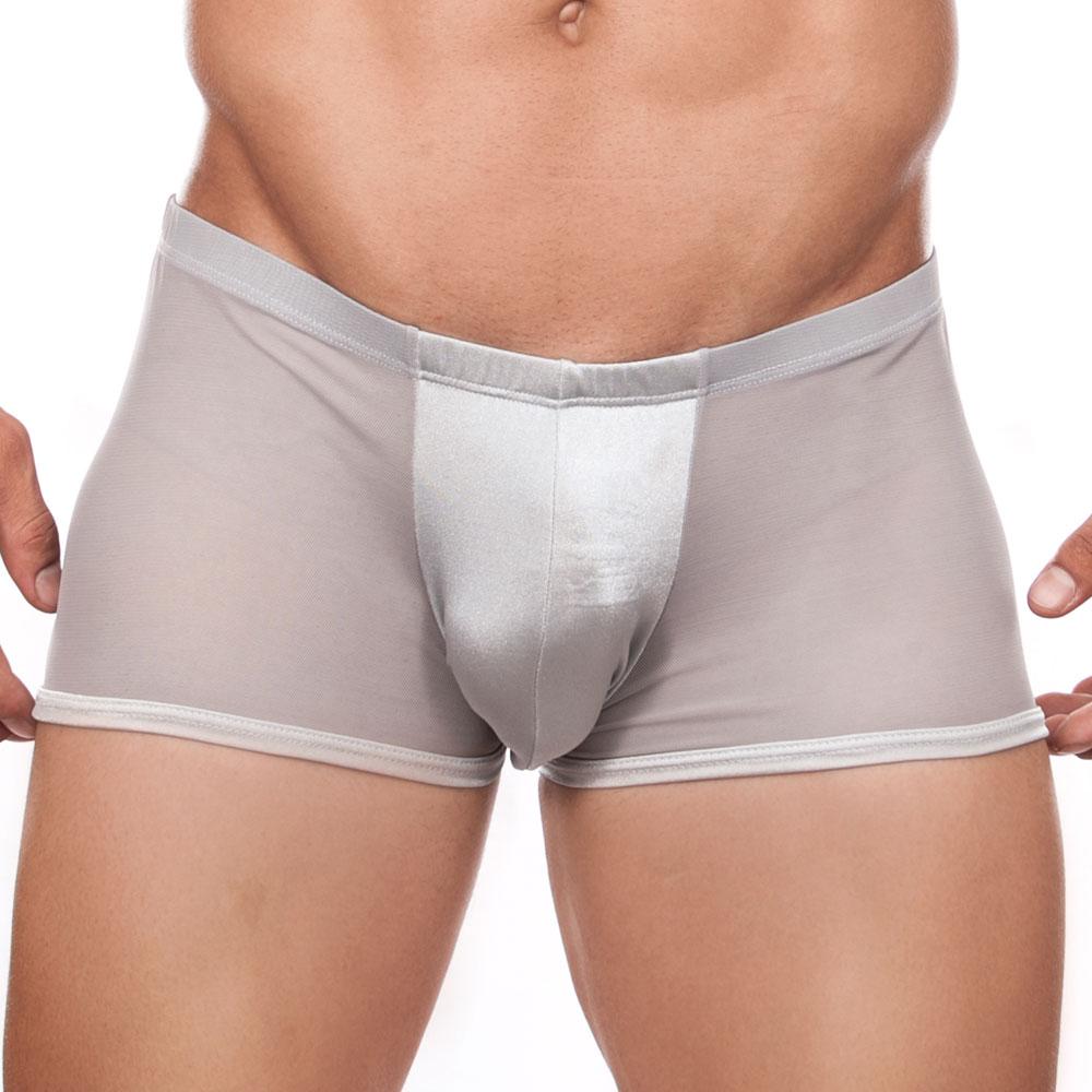 Cover male cm164 boxer trunk gray men’s briefs with shiny satin-like front panel for comfortable daily wear