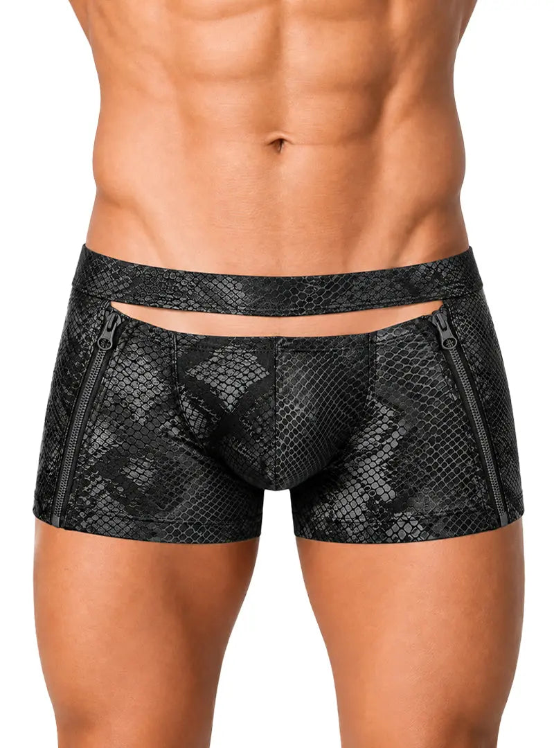 Undergear Men's Cutout Zip Trunk BK-788