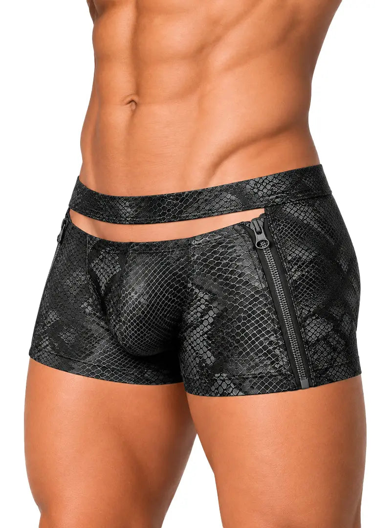 Undergear Men's Cutout Zip Trunk BK-788