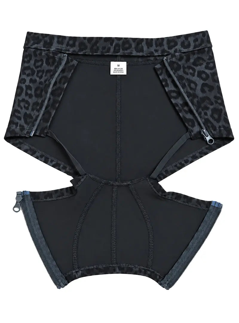 Undergear Men's Cutout Zip Trunk BK-788