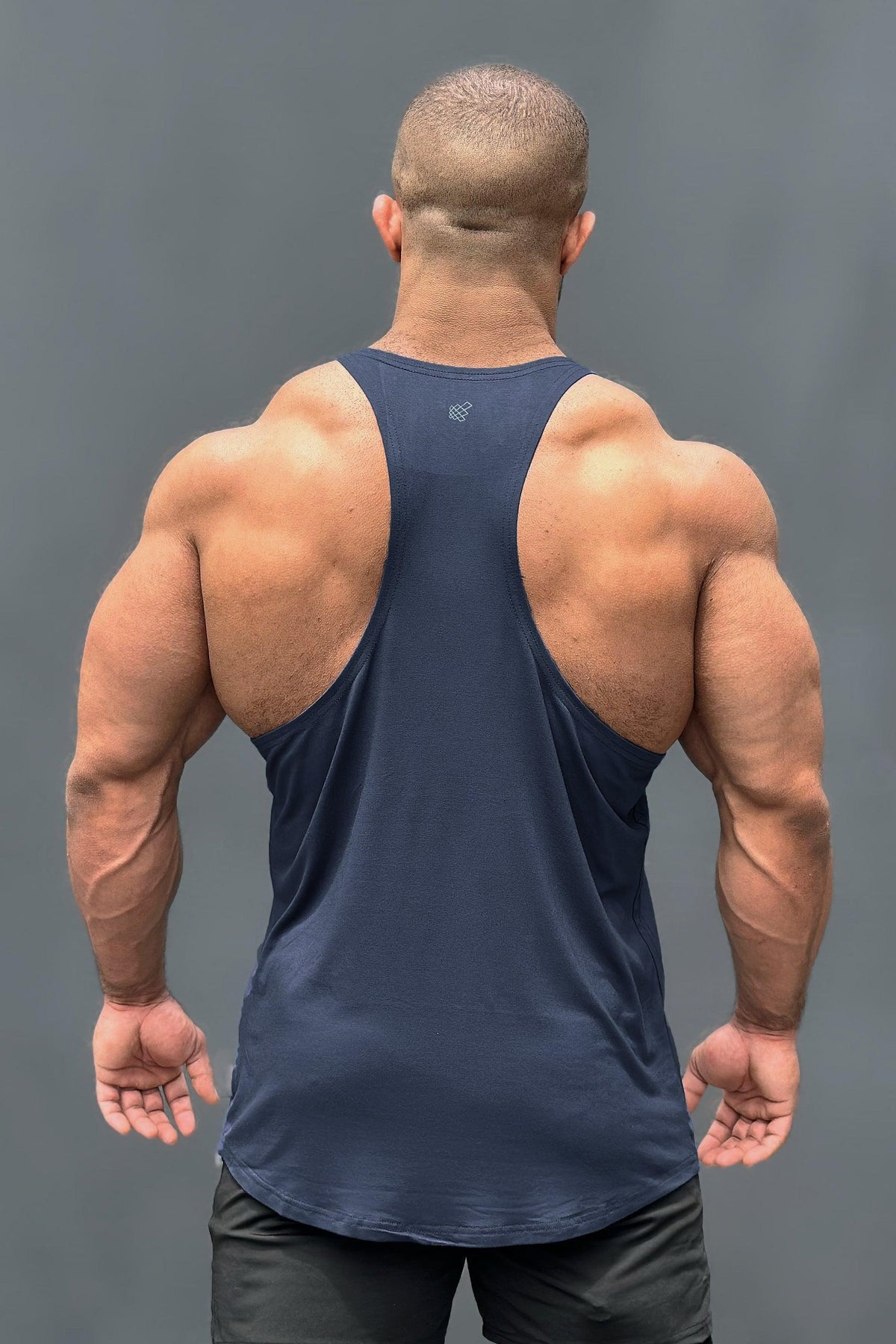 Jed North Klassischer Bodybuilding-Racerback-Stringer – Marineblau