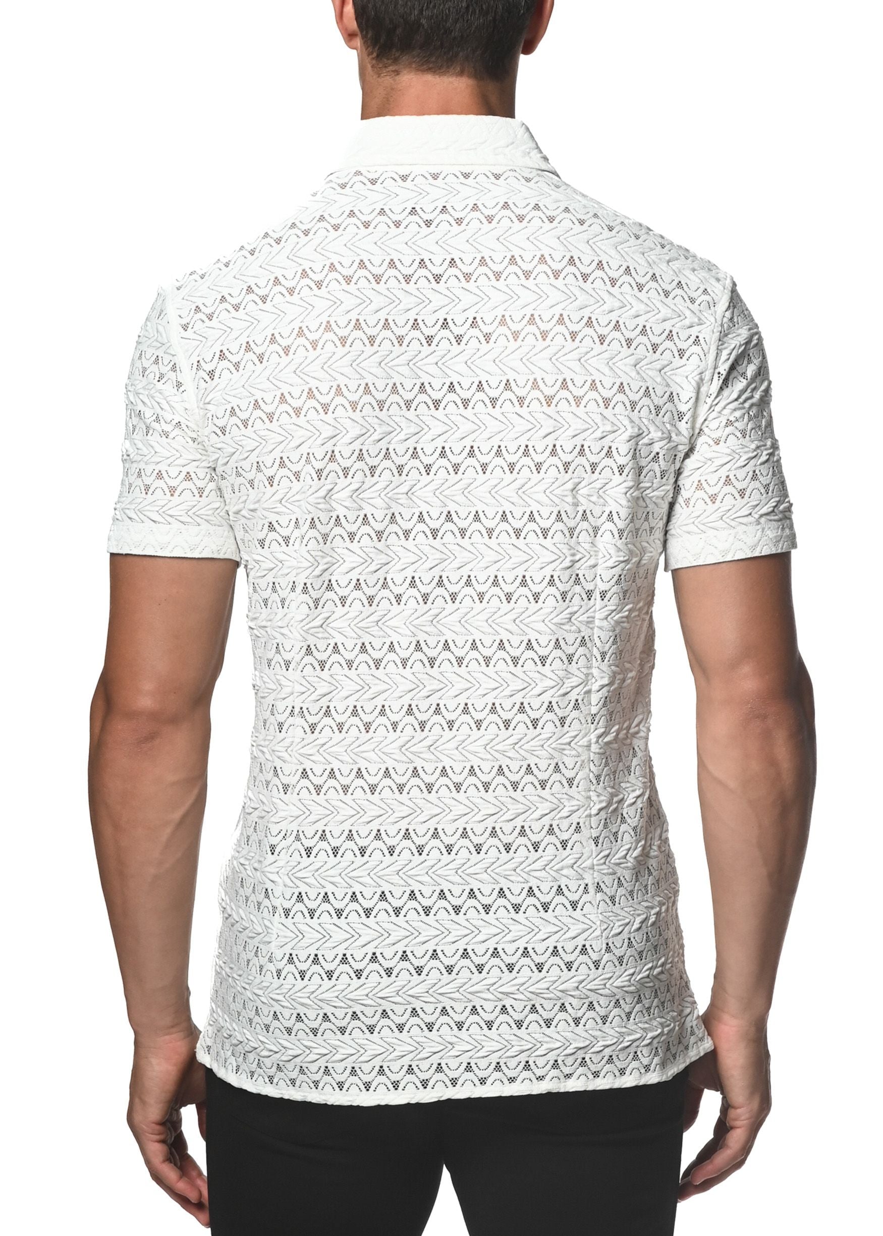 DARTS STRETCH GOSSAMER LACE SHIRT - DealByEthan.gay loves ST33LE