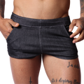 Denim Black Hot Shorts by Gigo Underwear
