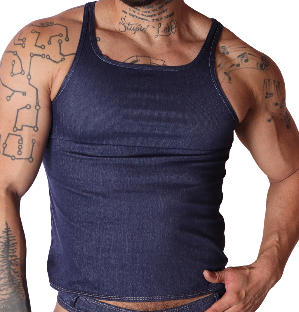 Denim Blue Tank by Gigo Underwear