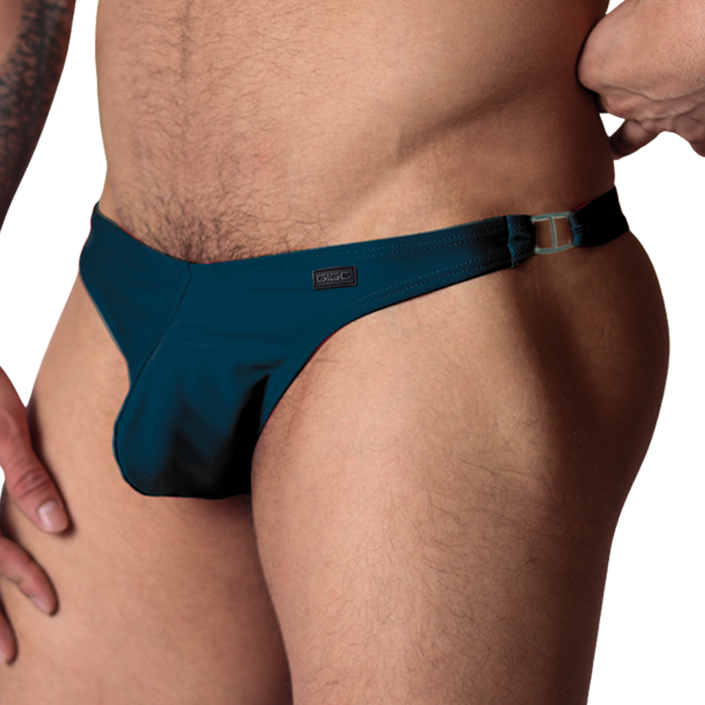 Dinamic Green Swim G String front view by Gigo Underwear