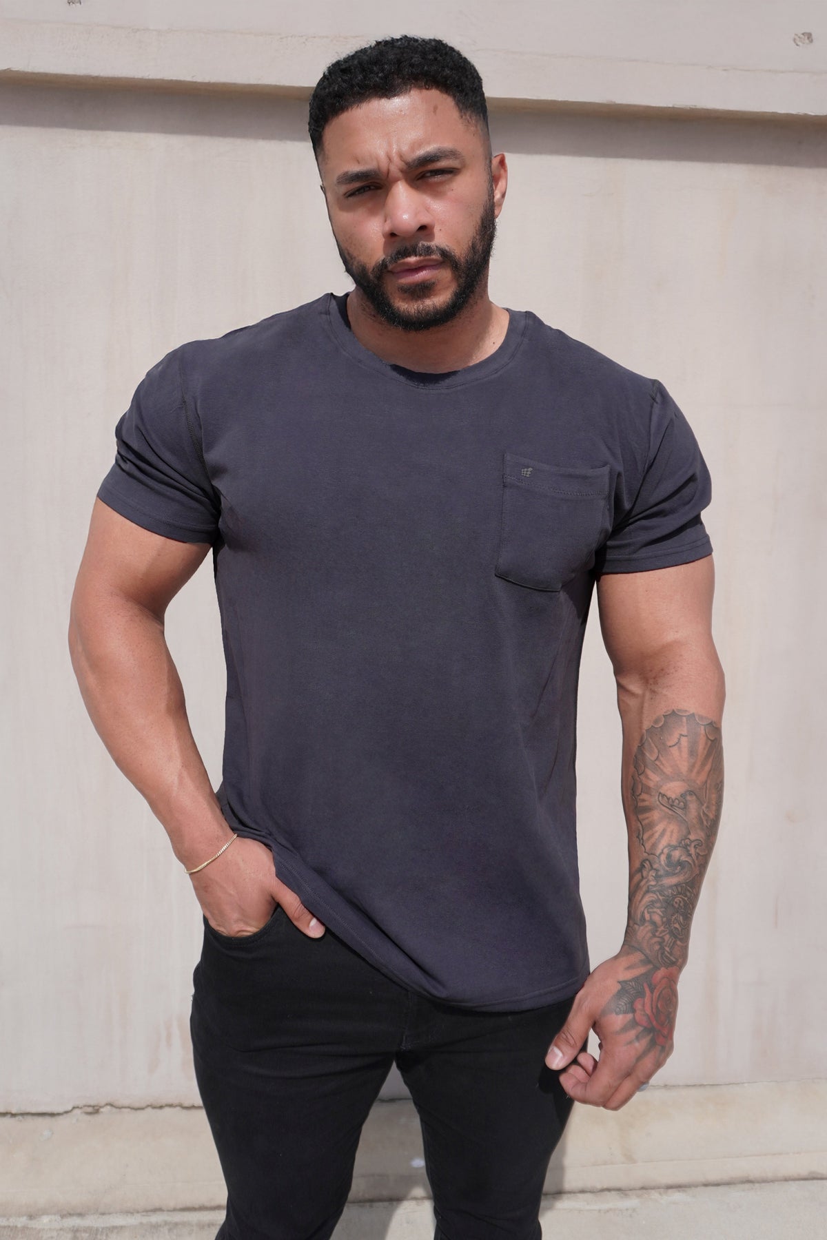 Jed North Men's Classic Premium Pocket T-Shirt - Dark Gray