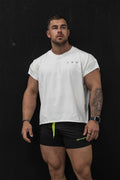 Camiseta corta extragrande con corte sin rematar Jed North - Blanca