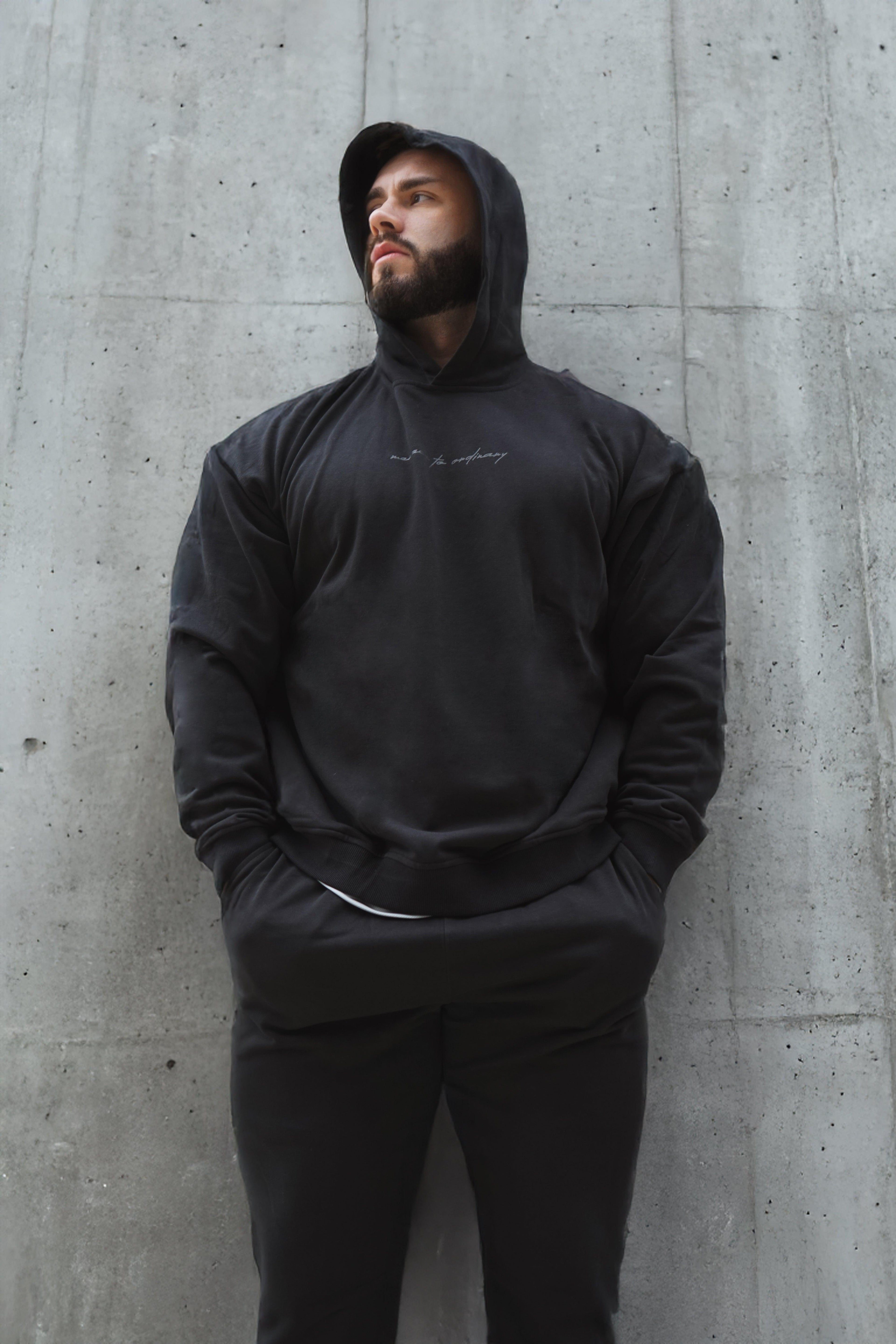 Jed North Essentials Relaxed Hoodie - Schwarz
