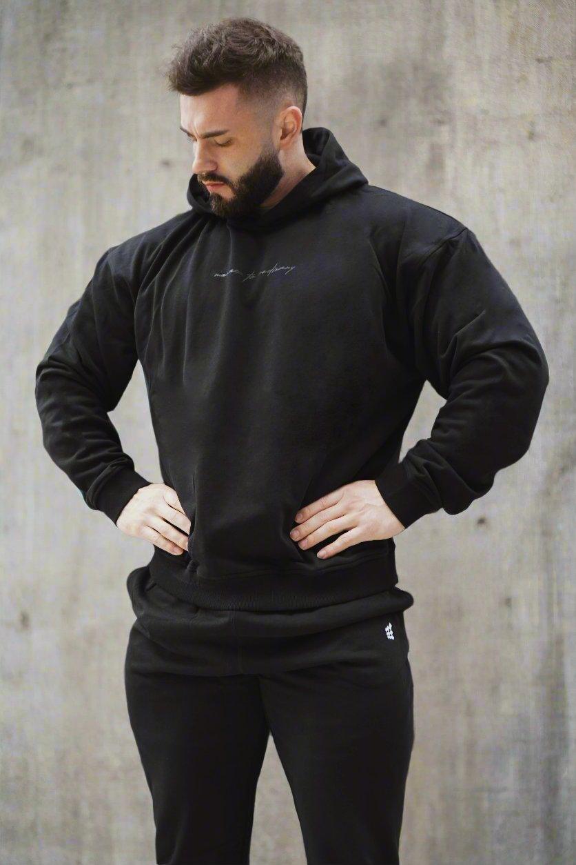 Jed North Essentials Relaxed Hoodie - Schwarz