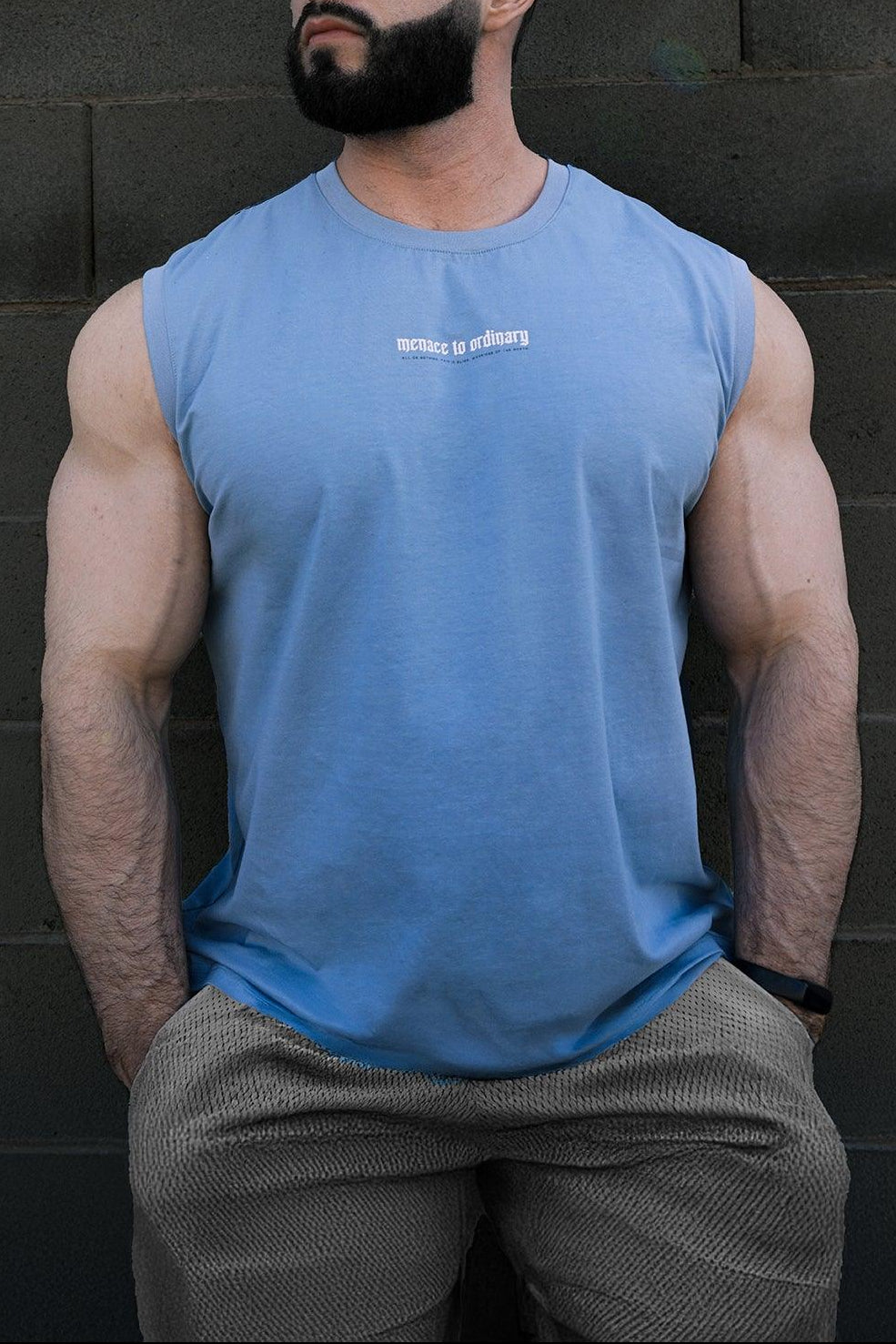 Jed North Men's Sleeveless Muscle Tee - Light Blue