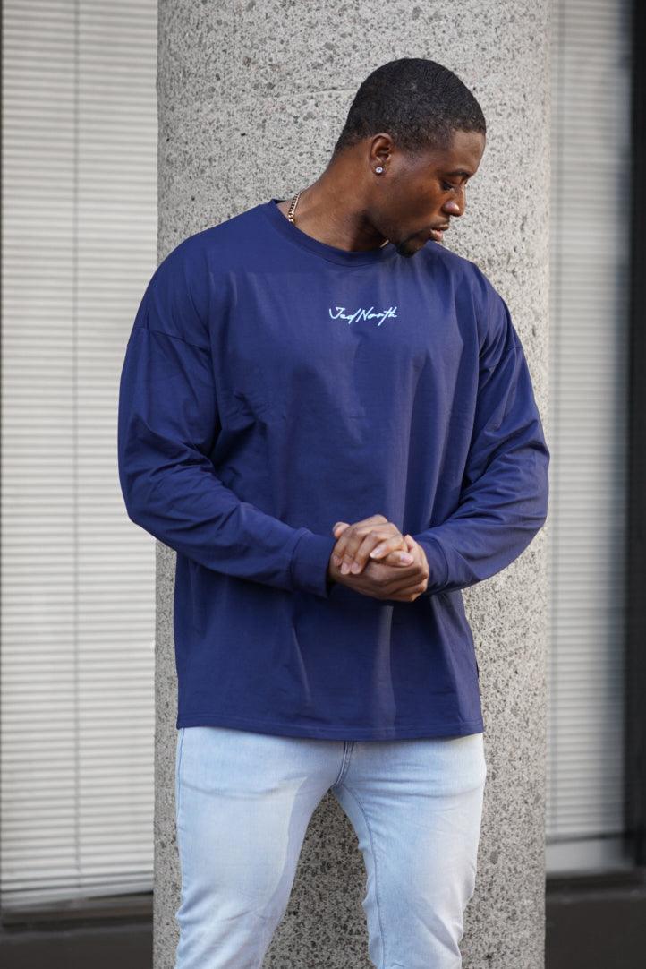 Jed North Energy Oversize-Langarm-T-Shirt 2.0 - Mitternachtsblau