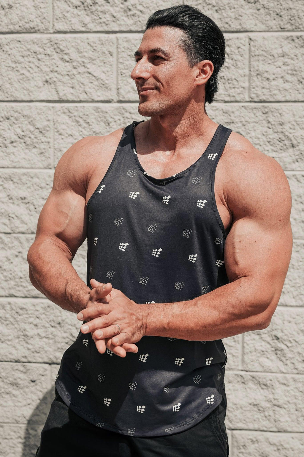 Jed North Herren Graphic Muscle Stringer – Schwarzes JN-Logo