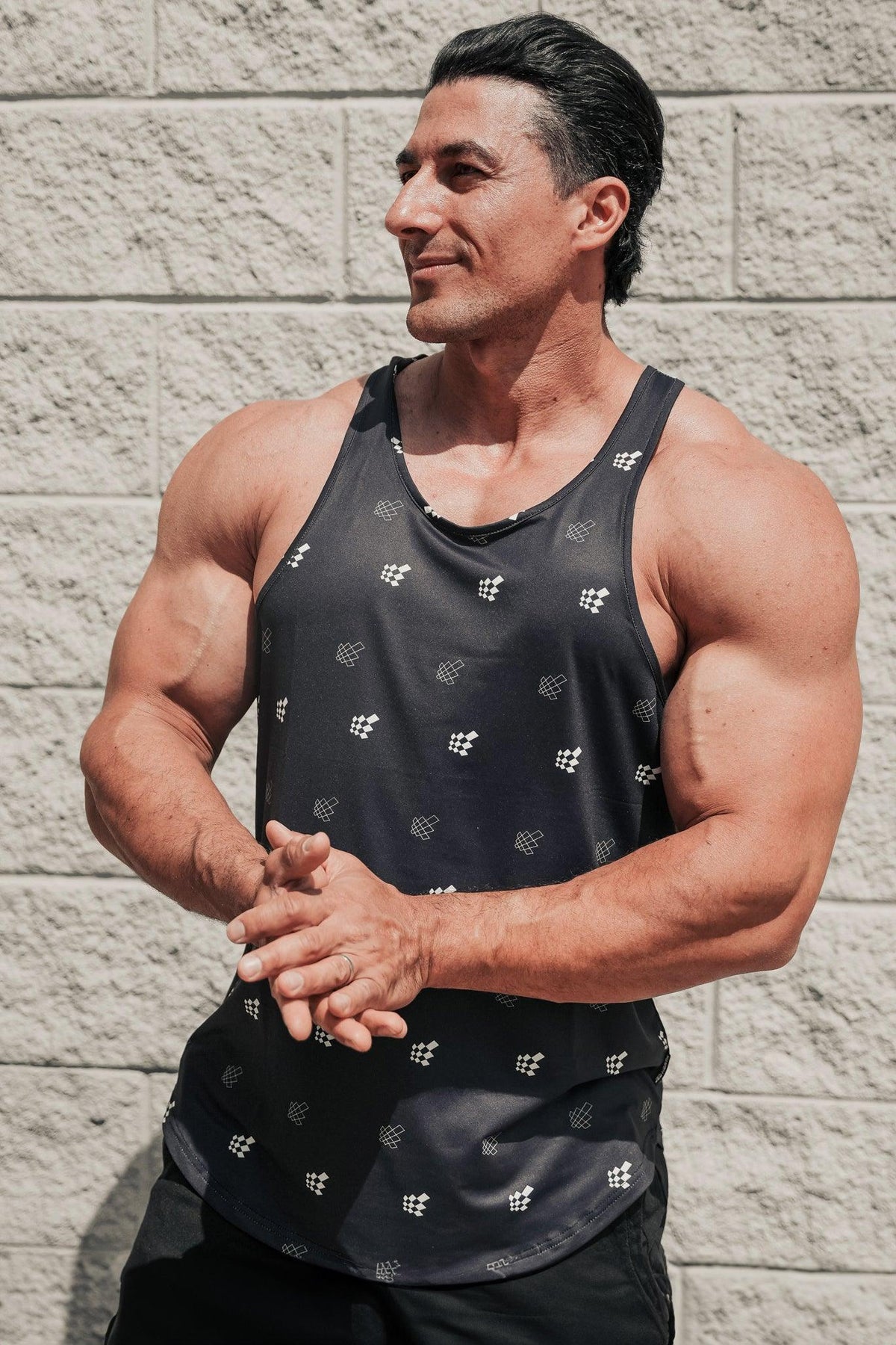 Jed North Graphic Muscle Stringer – Schwarzes JN-Logo