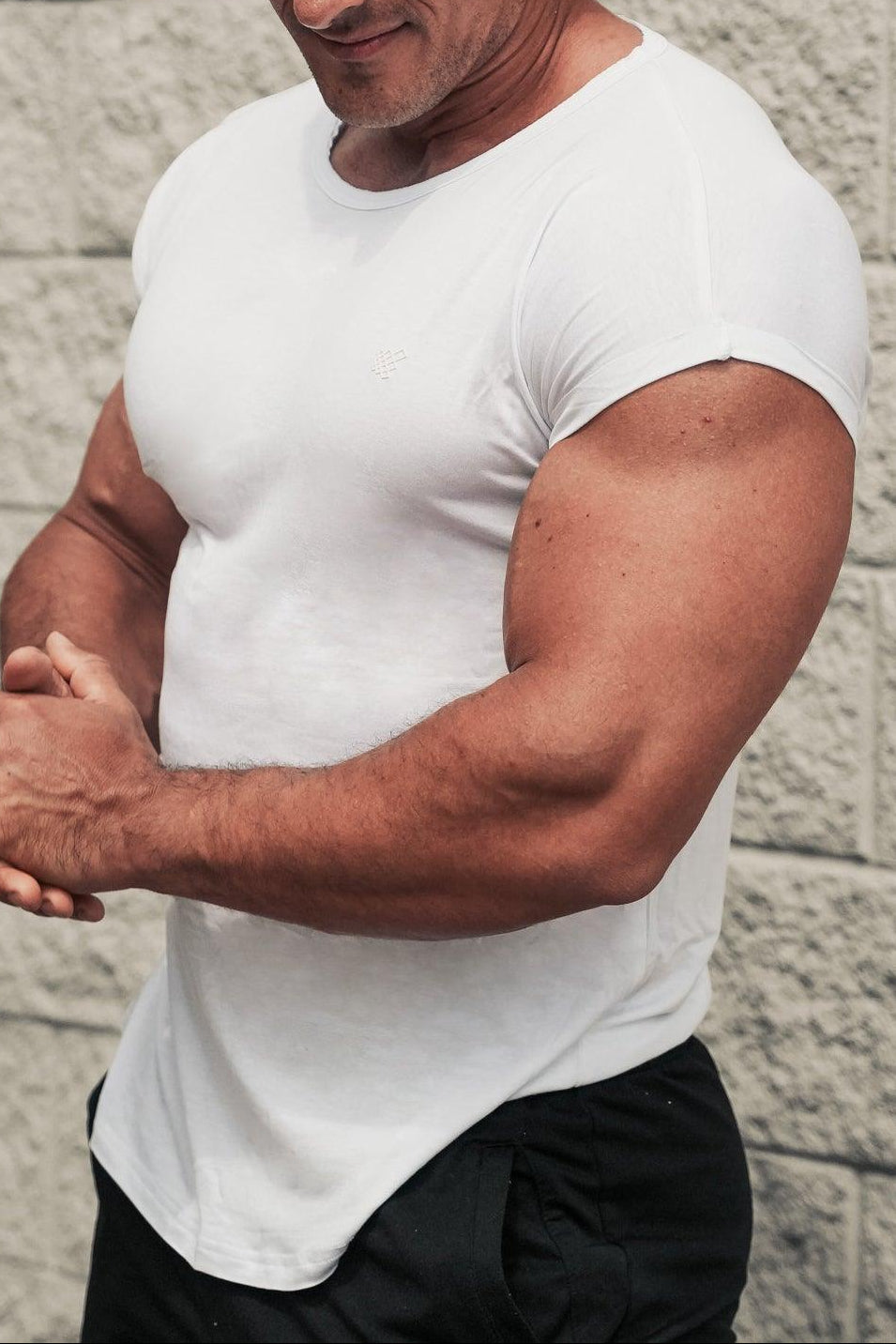 Camiseta muscular de manga corta para hombre Jed North Evolve 2.0 - Blanco hueso