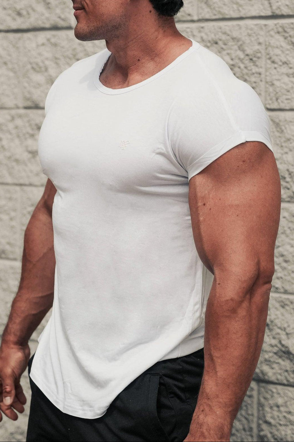 Camiseta muscular de manga corta para hombre Jed North Evolve 2.0 - Blanco hueso