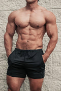 Jed North Men's Agile Bodybuilding 4'' Shorts w Zipper Pockets - Noir