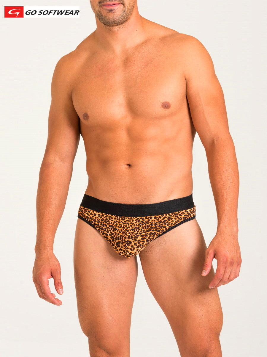 Go Softwear 3412 Men's Prowl Cheetah Slip Thong - Cheetah Print