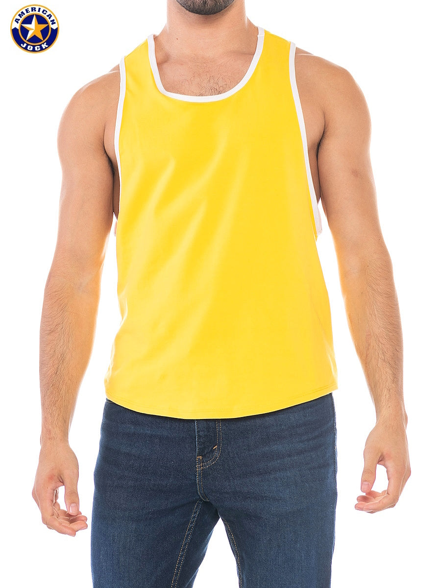 Camiseta sin mangas con sisa profunda de AJ Sports