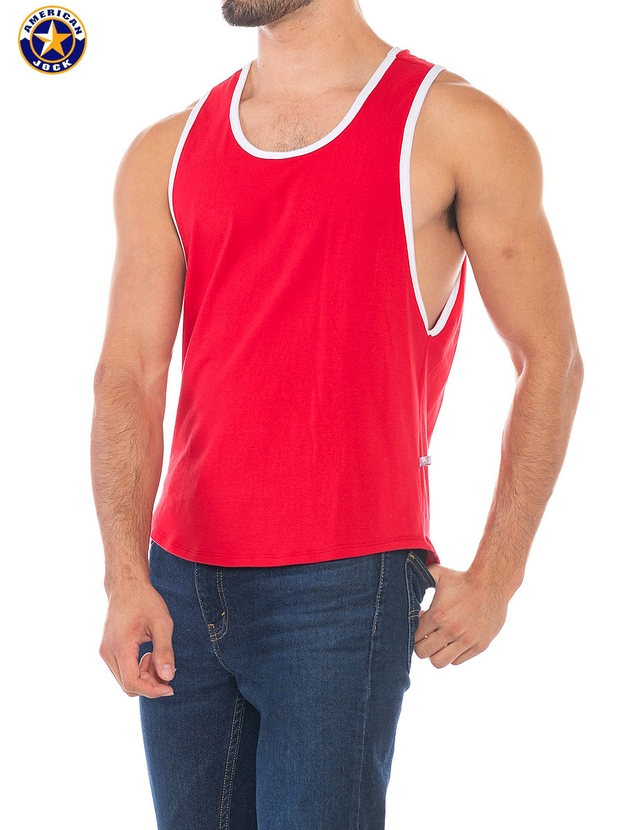 Camiseta sin mangas con sisa profunda de AJ Sports