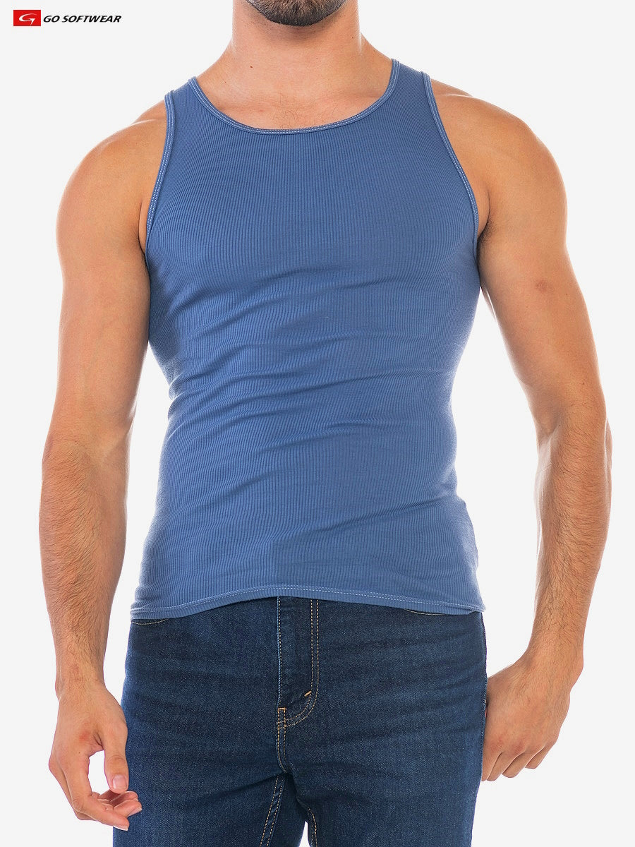 Camiseta sin mangas tipo costilla para resort