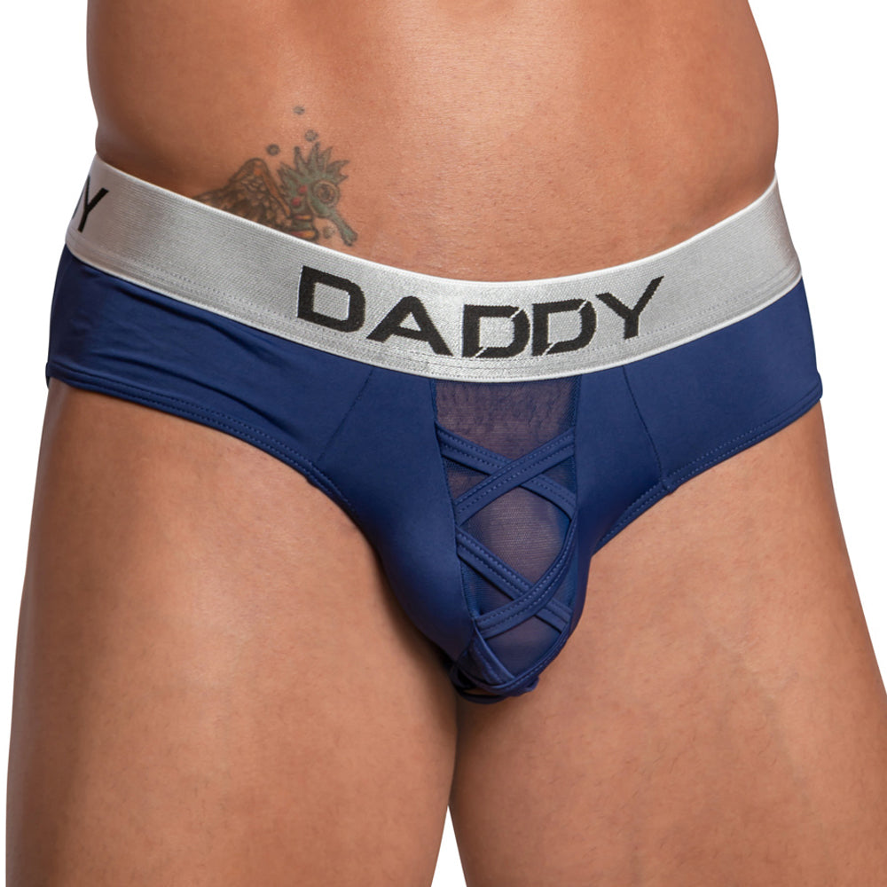 Daddy DDJ025 Transparenter Beutel-Slip mit überkreuzten Riemen