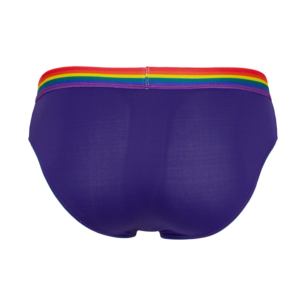 Purple daddy ddj027 brief with a rainbow-striped elastic waistband for comfortable stylish underwear wear