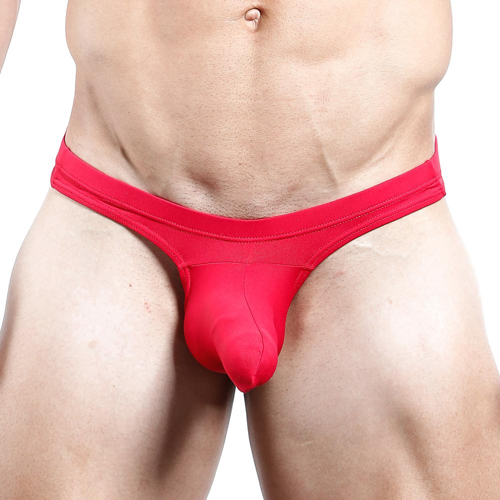 Red Daddy DDK009 men’s thong with smooth stretchy fabric and supportive waistband shown from the back side