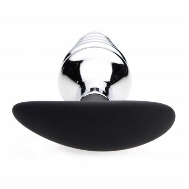 Tapón anal acanalado de metal y silicona Dark Hive