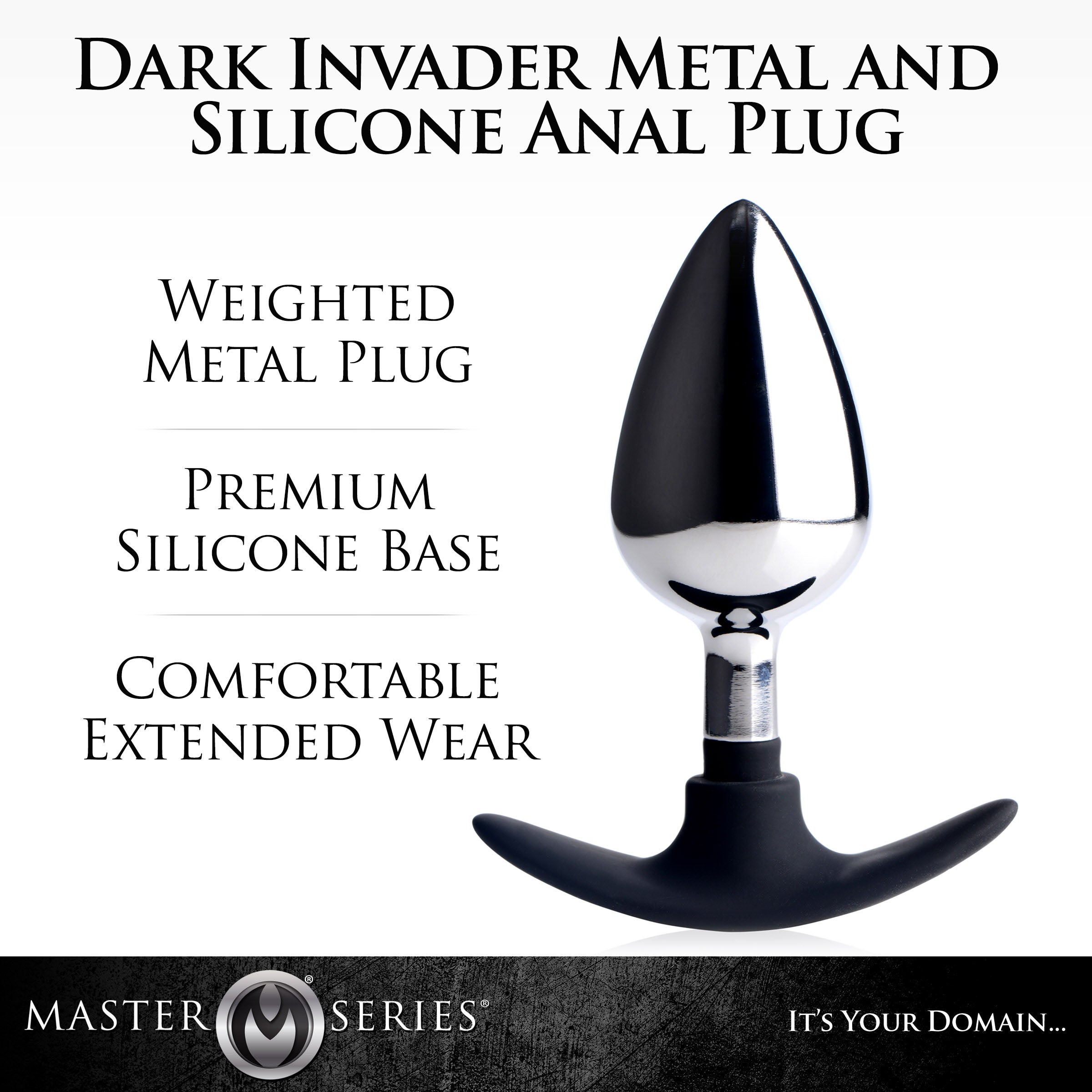 Tapón anal de metal y silicona Dark Invader