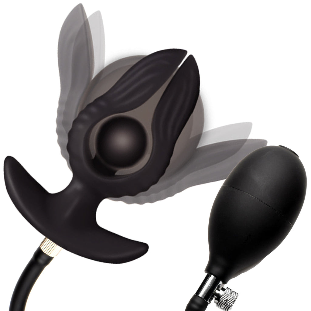 Tapón anal vibrador inflable Dark Pearl