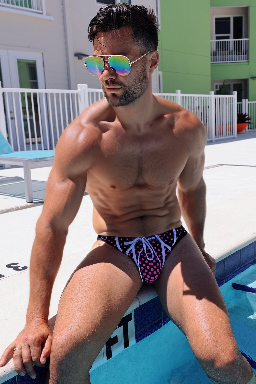 Daytripper Swim Thong - Pink Poppers - DealByEthan.gay loves Breedwell