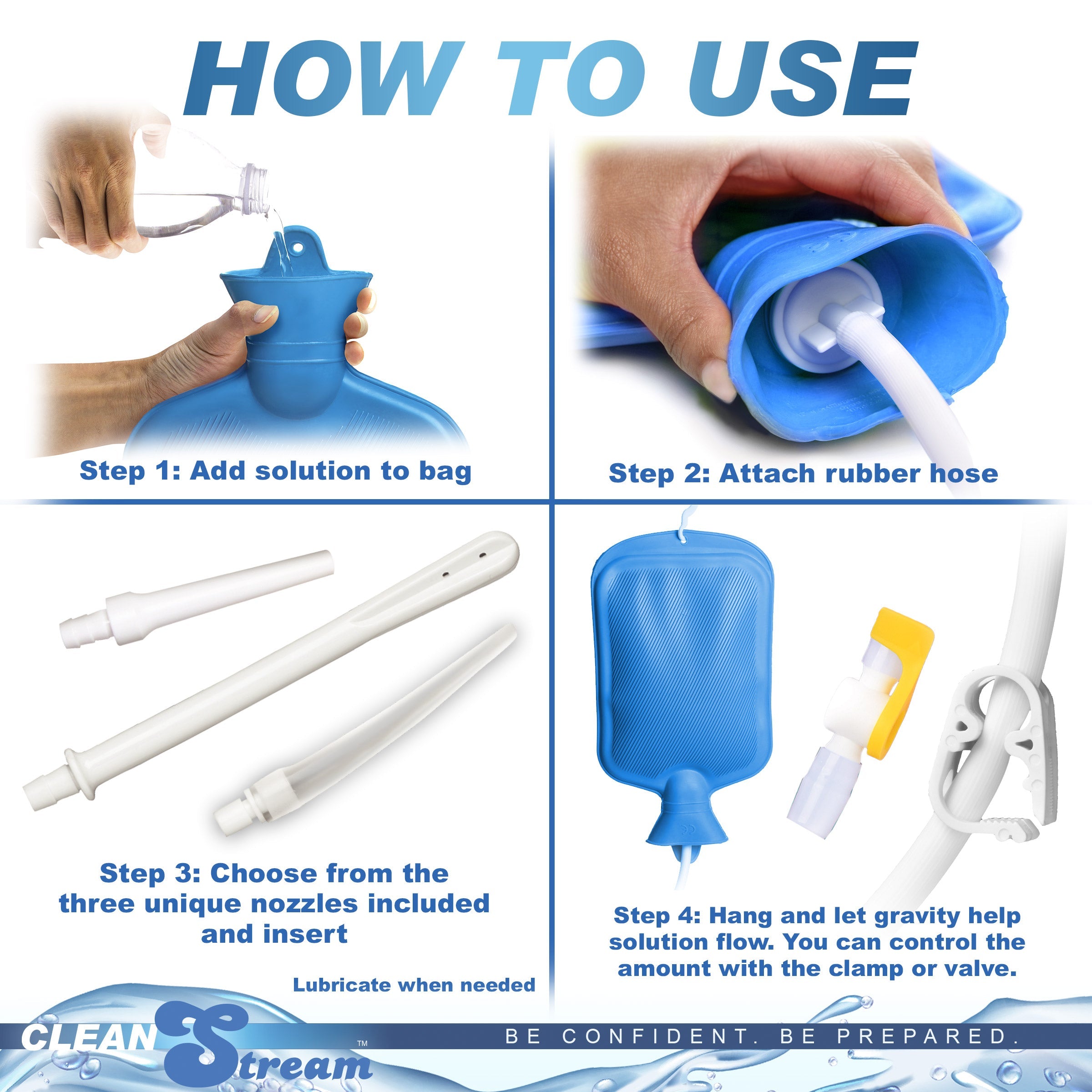Kit de enema de ducha de lujo con 5 puntas