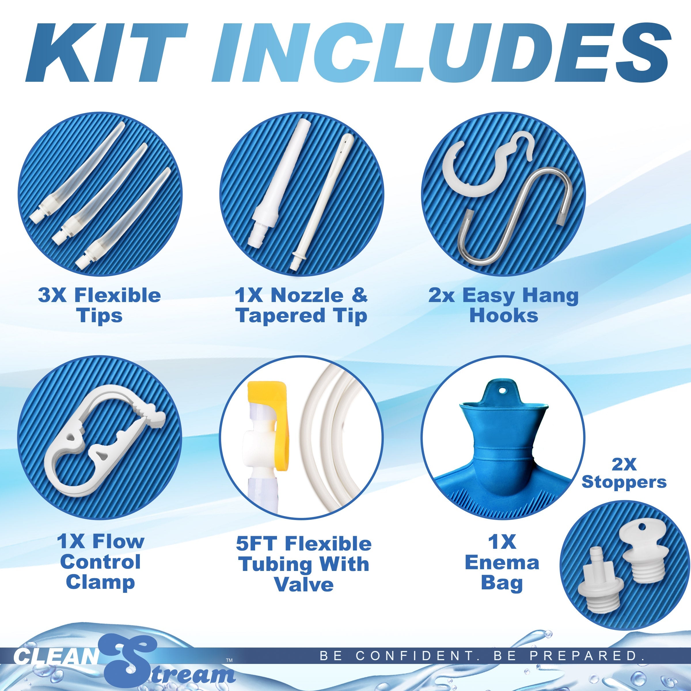 Kit de enema de ducha de lujo con 5 puntas