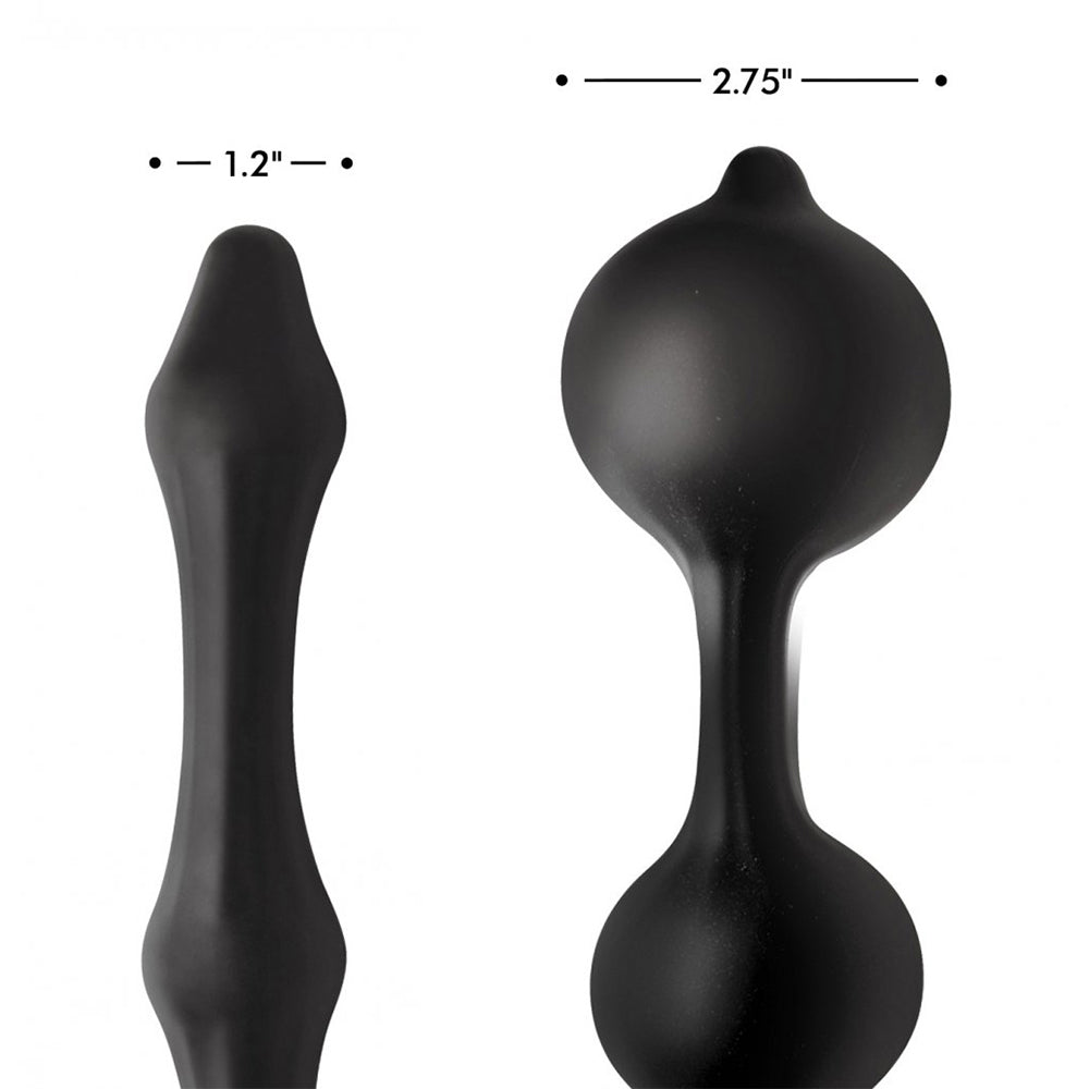 Tapón anal inflable de silicona Devils Rattle con anillo para pene y testículos