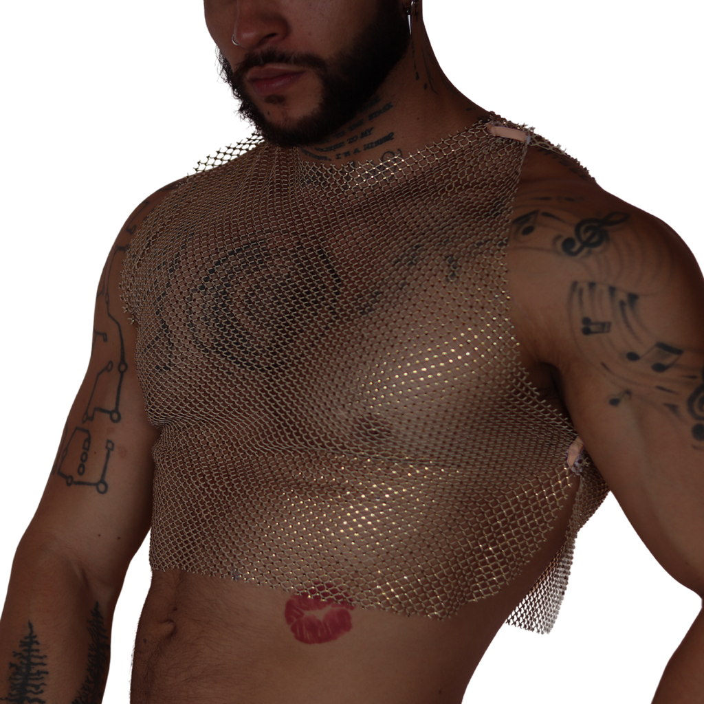 Diamond Beige Crop Top front view by Gigo Underwear