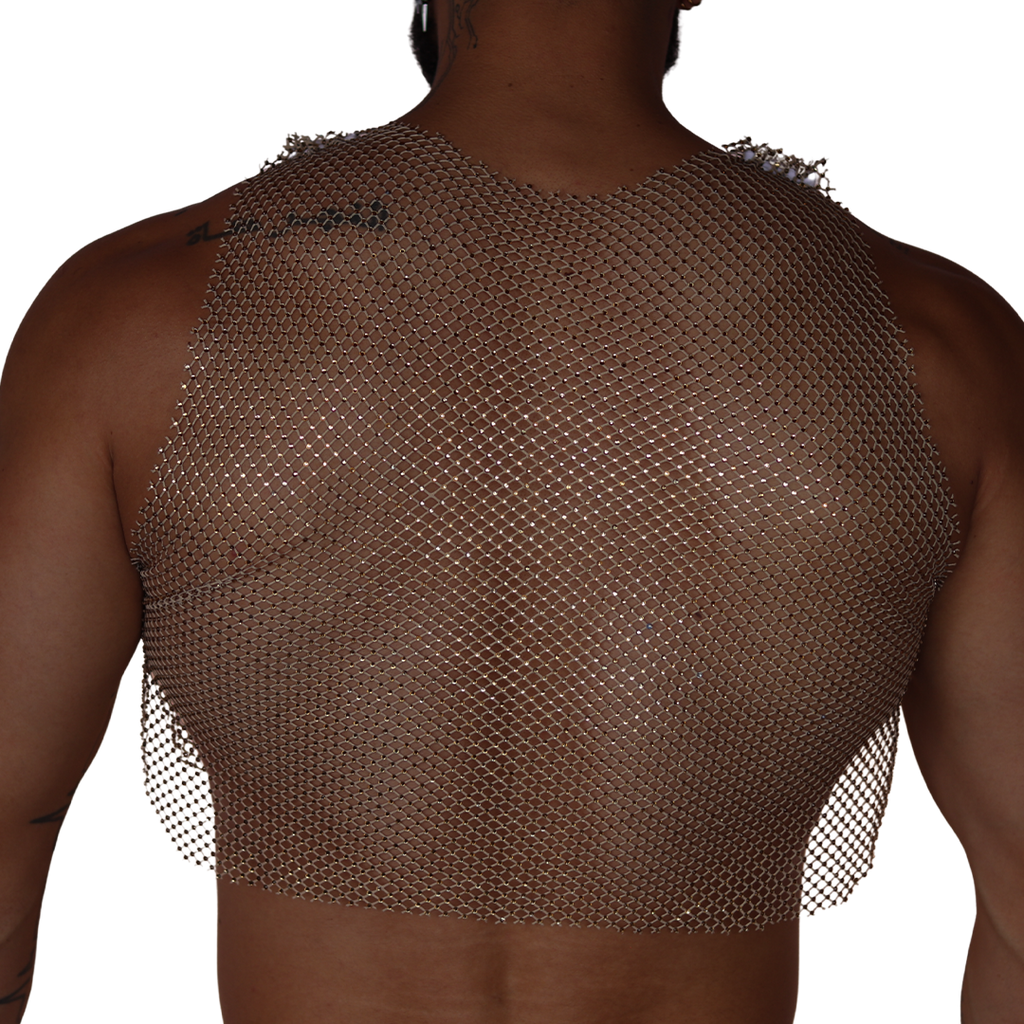 Diamond Beige Crop Top back view by Gigo Underwear