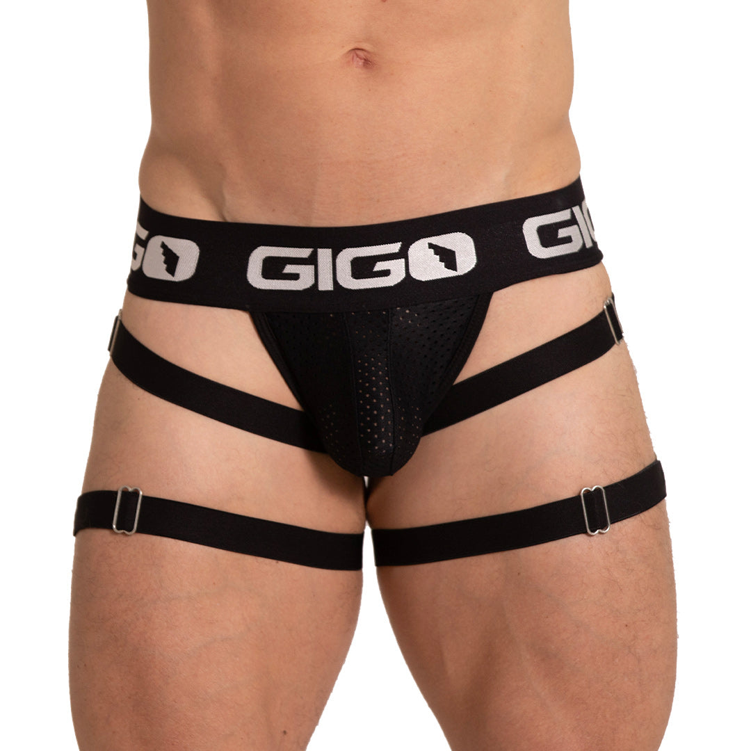 ENERGETIC BLACK JOCK - Black men's underwear, sexy men's jockstrap