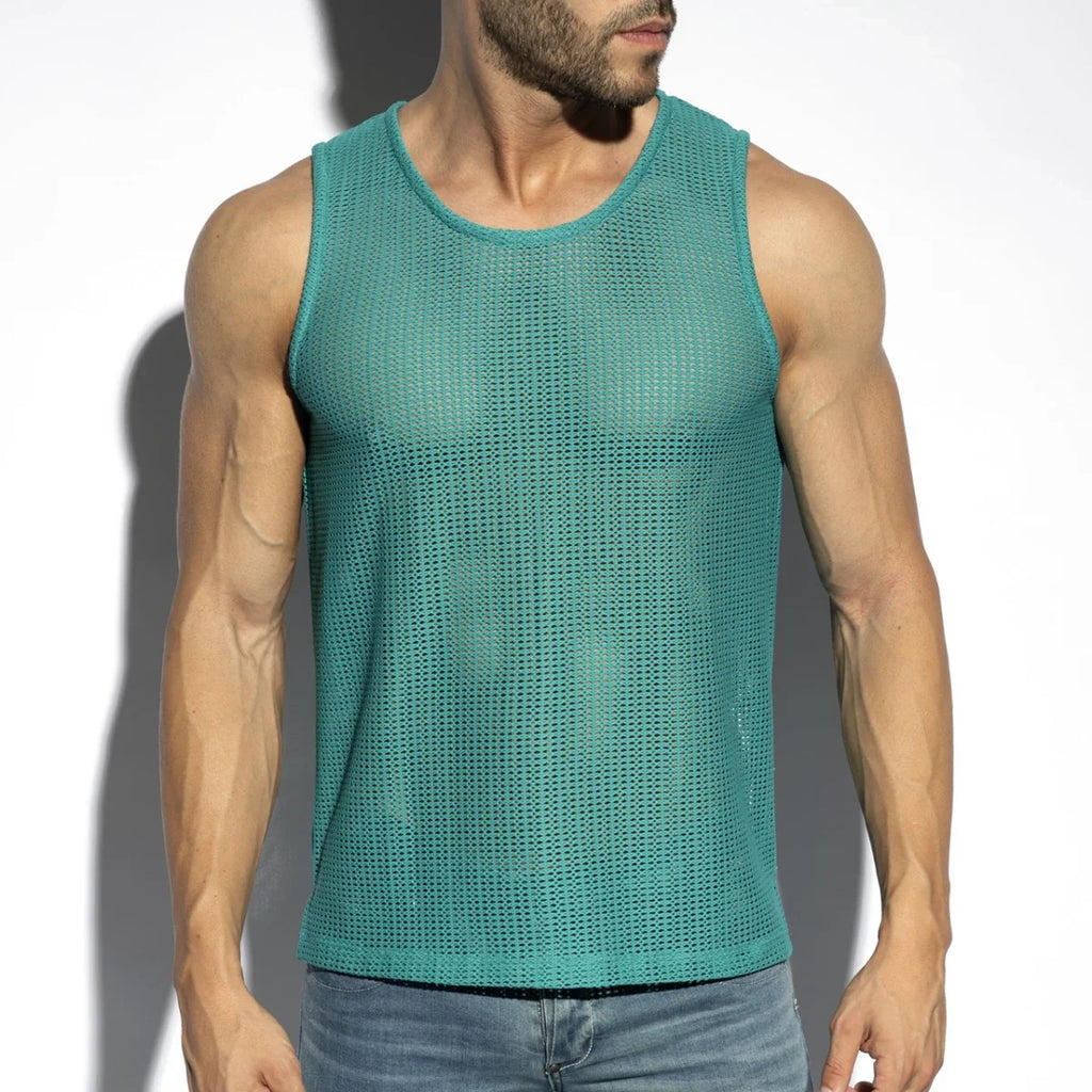 ES Collection Men's Formentera Retro Tank Top - Emerald