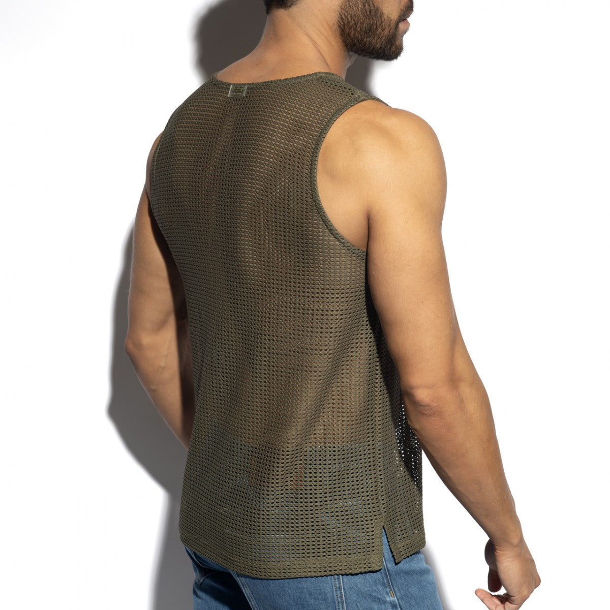 ES Collection Men's Formentera Retro Tank Top - Khaki
