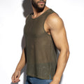 ES Collection Men's Formentera Retro Tank Top - Khaki