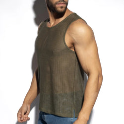 Camiseta de tirantes retro Formentera para hombre de ES Collection - Caqui