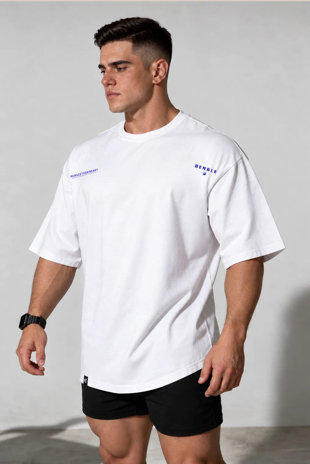 Jed North Men's Energy Oversized T-Shirt - Humble Logo White