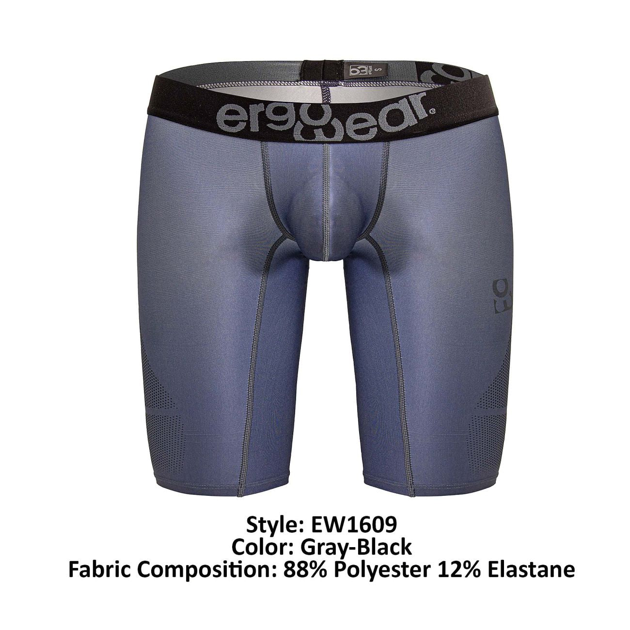 ErgoWear EW1609 MAX SE Athletic Shorts Color Gray-Black - DealByEthan.gay loves ErgoWear