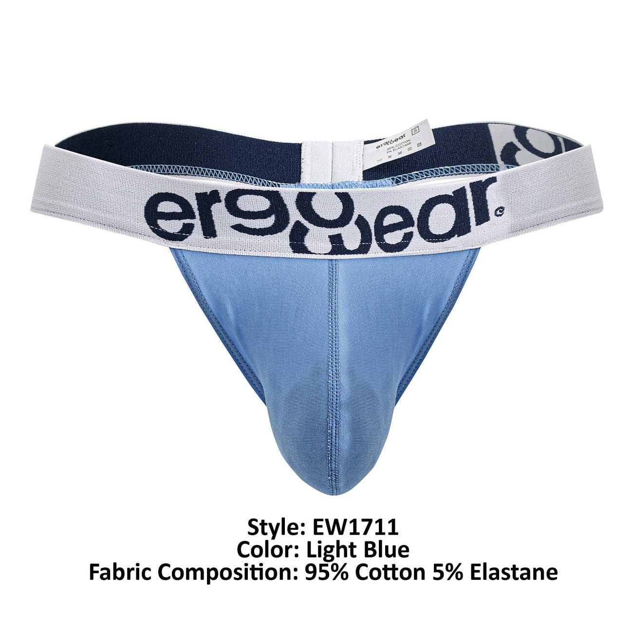 ErgoWear EW1711 MAX COTTON Thongs Color Light Blue - DealByEthan.gay loves ErgoWear