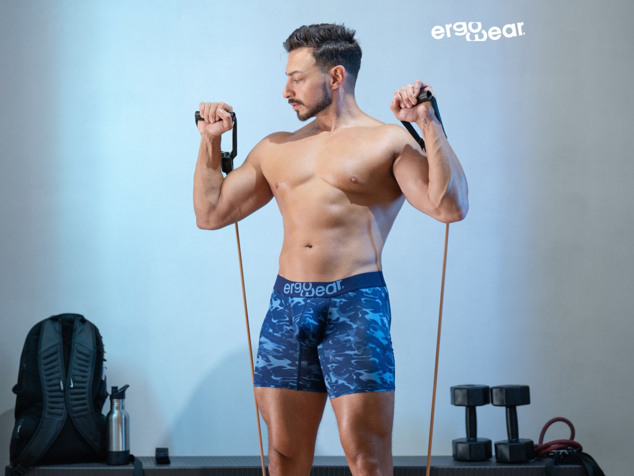 ErgoWear EW1721 MAX SE CAMO Boxer Briefs Color Blue - DealByEthan.gay loves ErgoWear