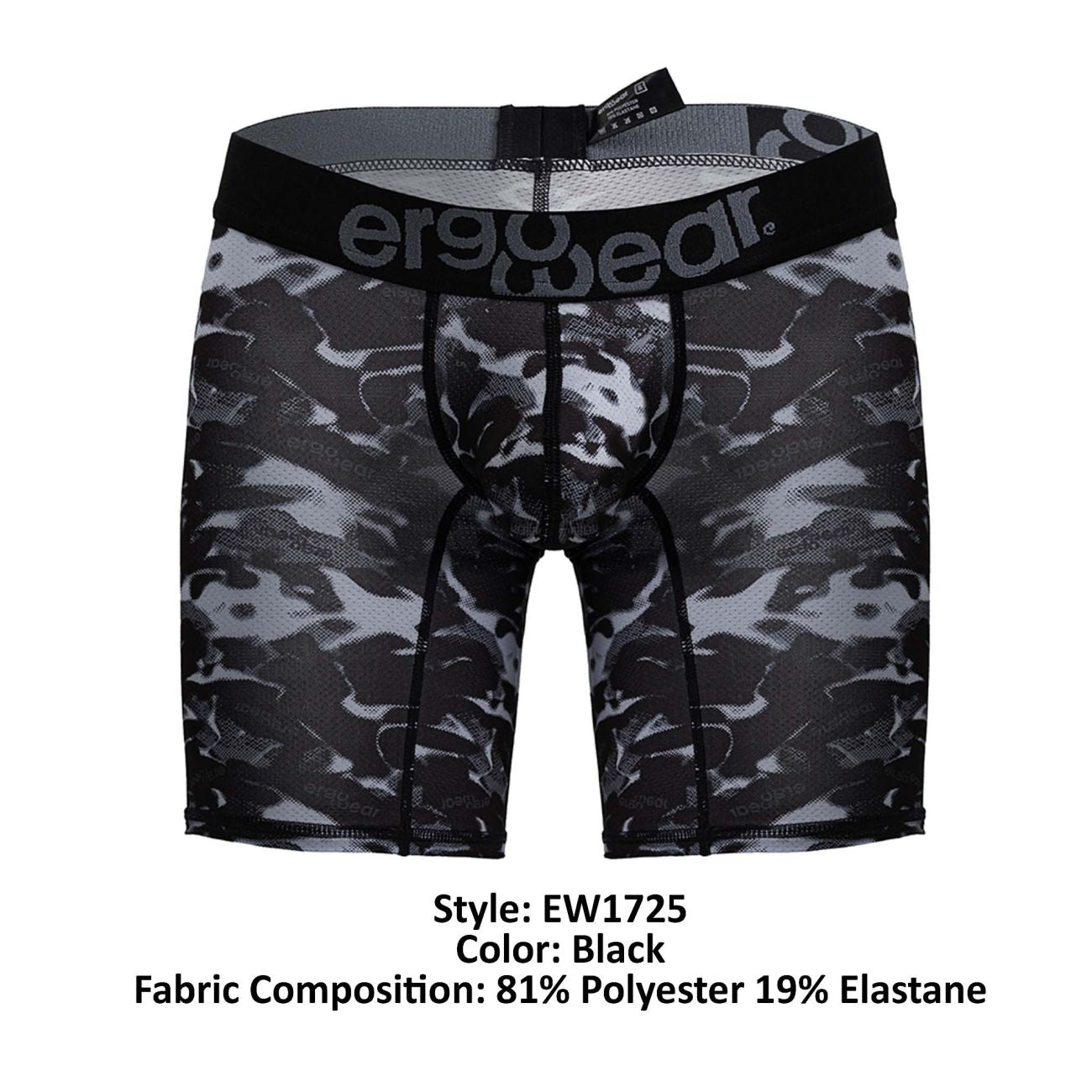 ErgoWear EW1725 MAX SE CAMO Boxer Briefs Color Black - DealByEthan.gay loves ErgoWear