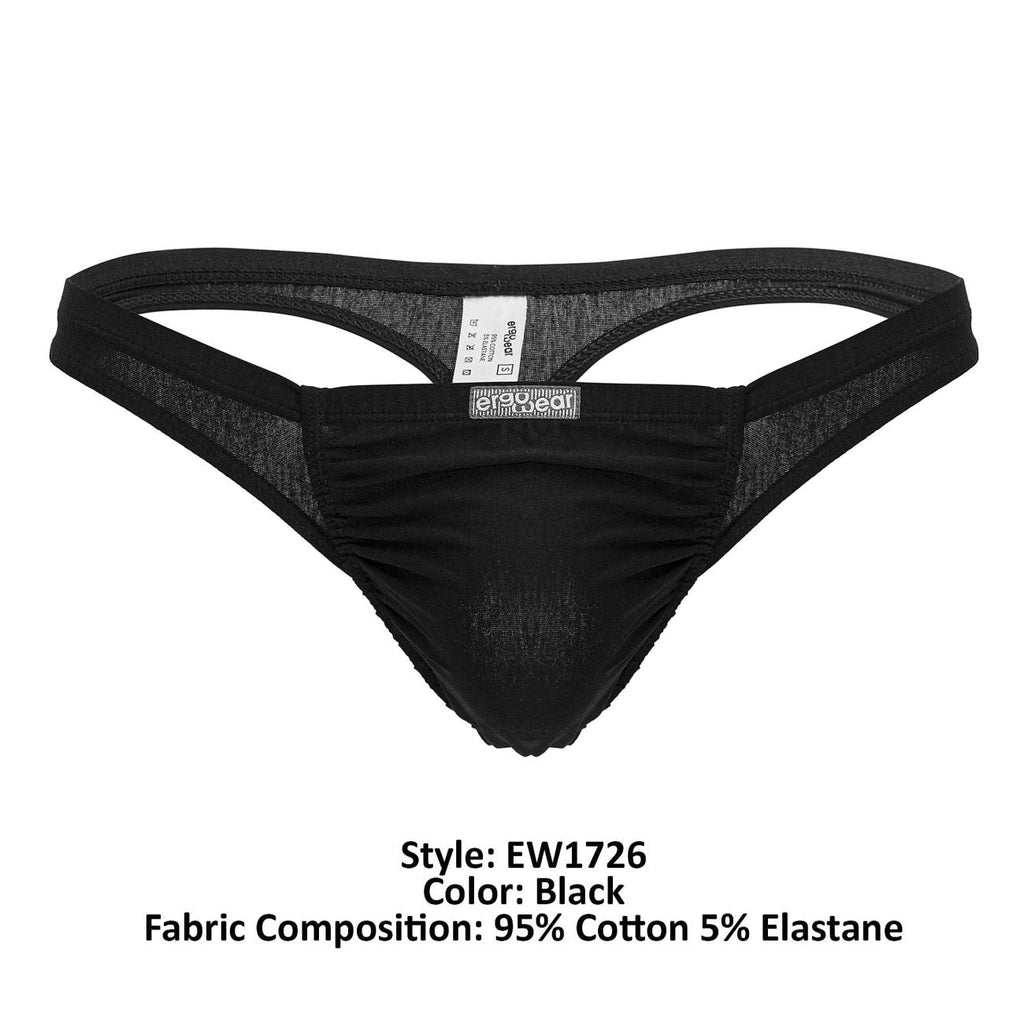 ErgoWear EW1726 FEEL GR8 Cotton Thongs Color Black - DealByEthan.gay loves ErgoWear