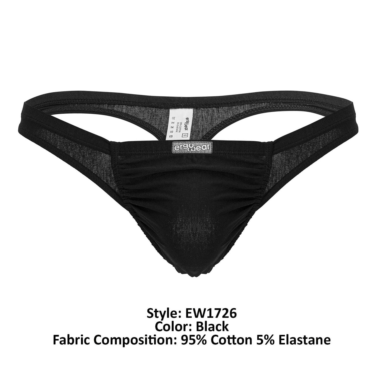 ErgoWear EW1726 FEEL GR8 Cotton Thongs Color Black - DealByEthan.gay loves ErgoWear